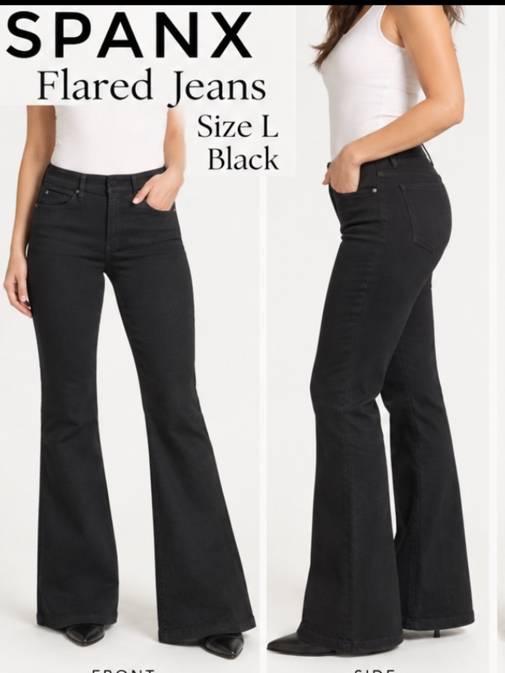 Spanx Black Flared Jeans size L